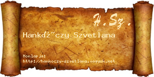 Hankóczy Szvetlana névjegykártya